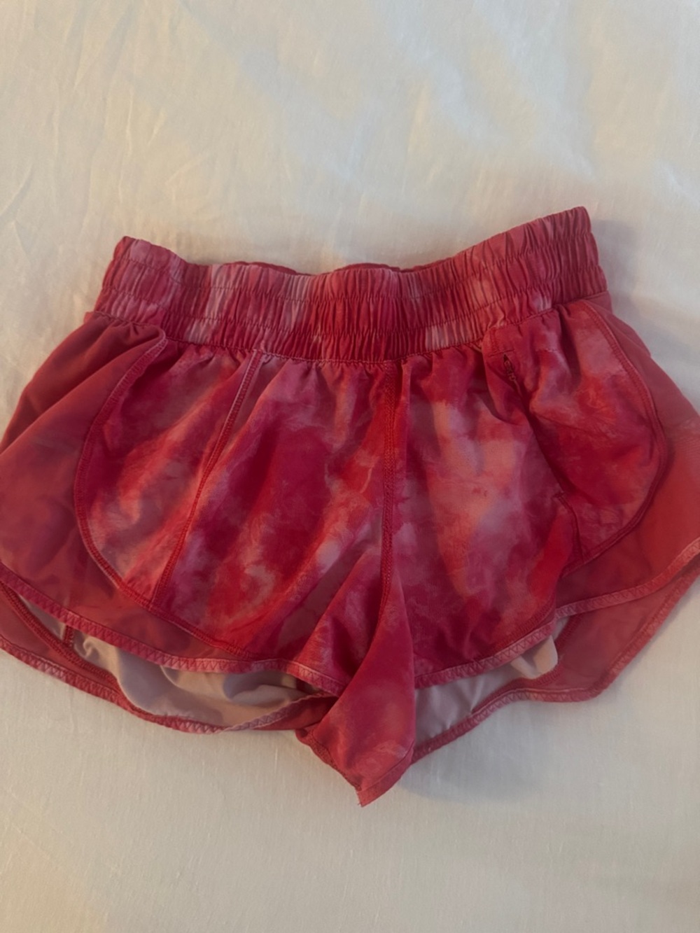 lululemon athletica Pink Red Tie-Dye Athletic Shorts